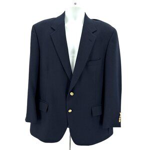 Vintage Wimbledon Of England Men 46 Blazer Jacket Sport Coat Navy Blue